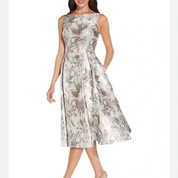 Adrianna Papell | Dresses | Brand New Gorgeous Adrianna Papell Metallic Jacquard Midi Gown Size 8 | Poshmark Adrianna Papell | Dresses | Brand New Gorgeous Adrianna Papell Metallic Jacquard Midi Gown Size 8 | Poshmark